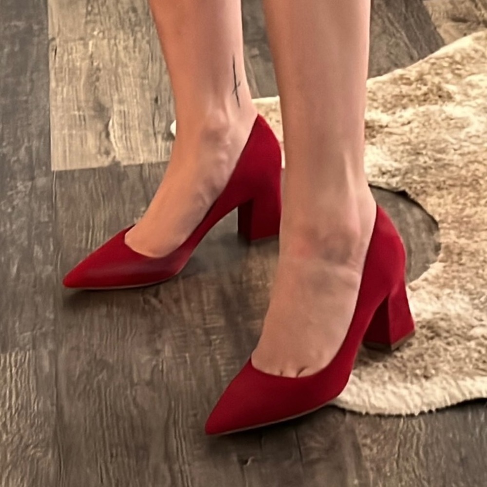 Marc Fisher Zala Red Suede Block Heel 6.5 - image 8